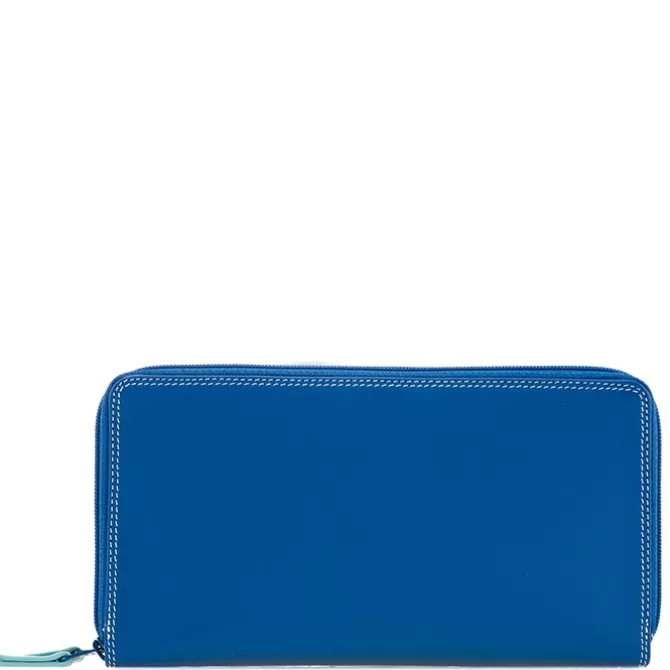 Portefeuille A Double Zip Grand Format Denim | Mywalit Best Sale