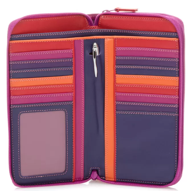 Portefeuille A Double Zip Grand Format Sangria Multi | Mywalit Discount