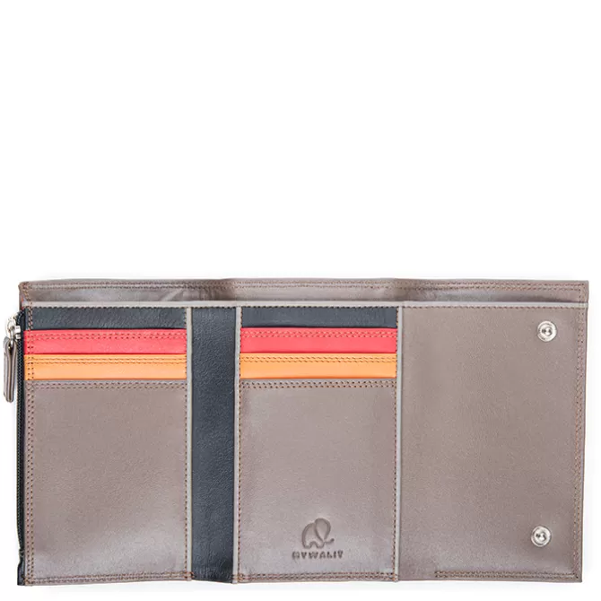 Portefeuille A Trois Volets Homme Avec Zip Nappa Fumo | Mywalit New