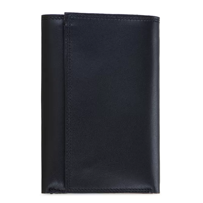 Portefeuille A Trois Volets Homme Avec Zip Noir-Bleu | Mywalit Cheap