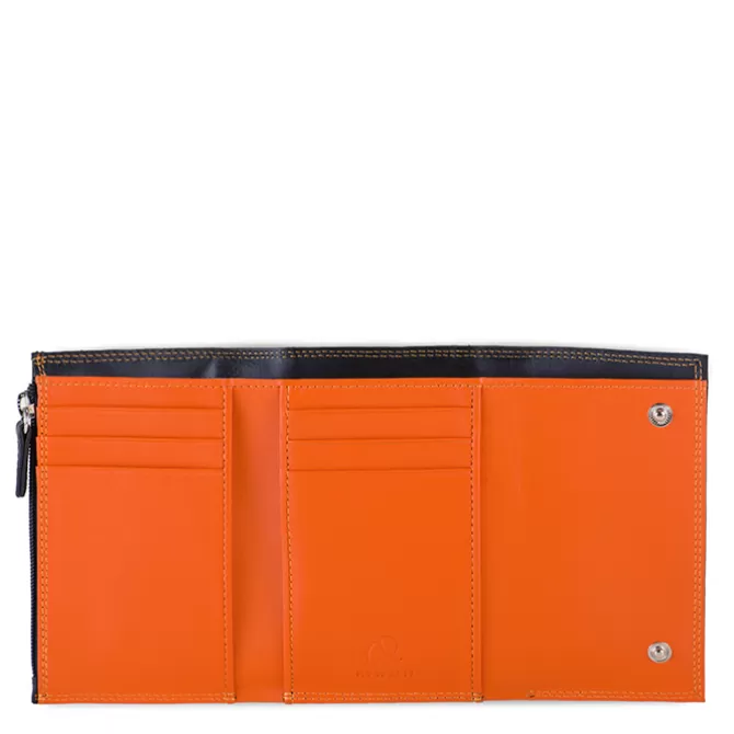 Portefeuille A Trois Volets Homme Avec Zip Noir-Orange | Mywalit Best Sale