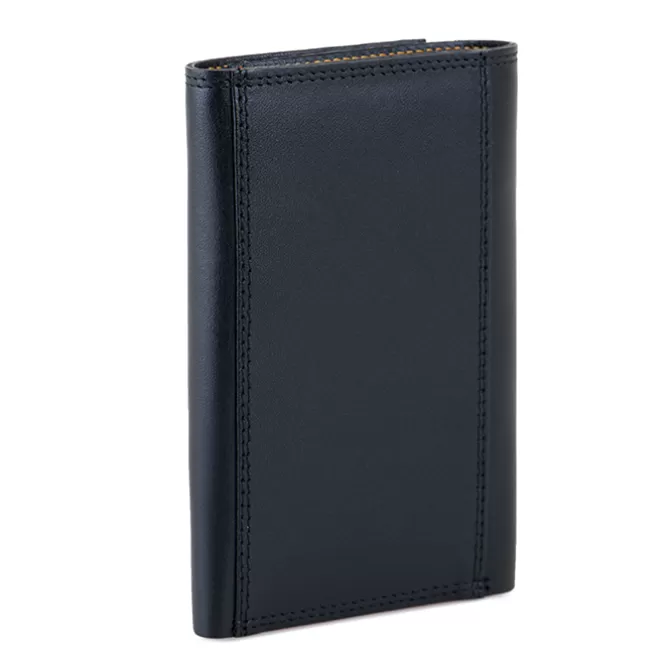 Portefeuille A Trois Volets Homme Avec Zip Noir-Orange | Mywalit Best Sale