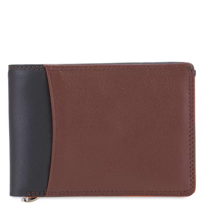 Portefeuille Mince Rfid Avec Pince A Billets Nappa Cacao | Mywalit Hot