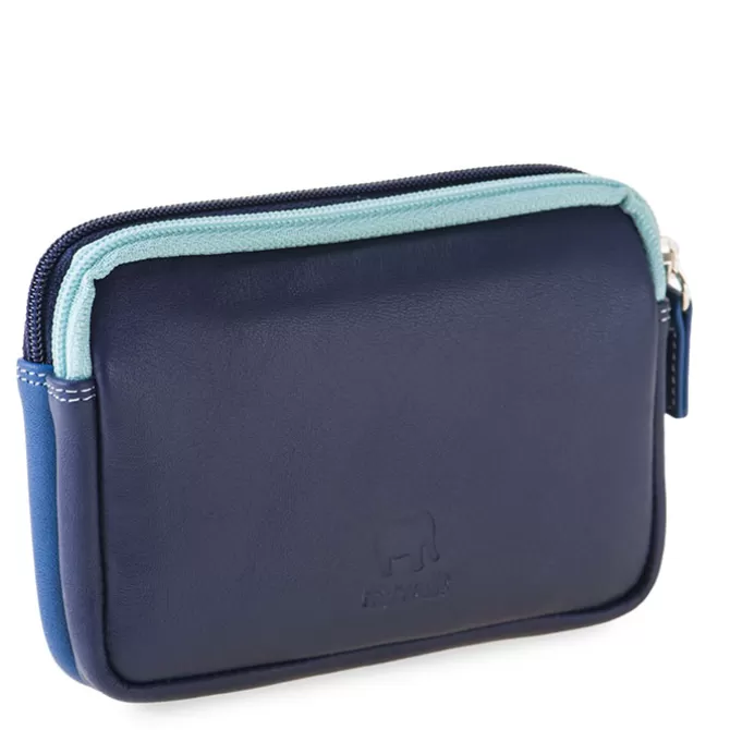 Porte-Monnaie A Double Zip En Cuir Petit Format Denim | Mywalit Discount
